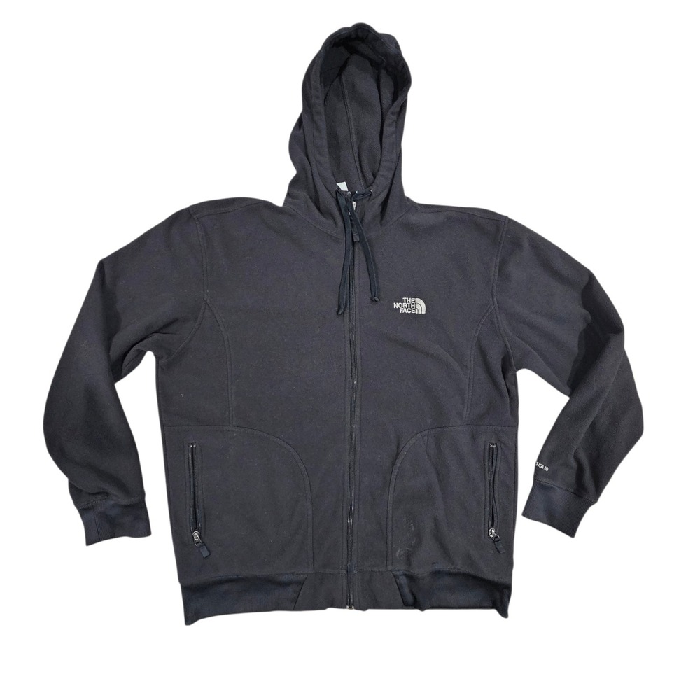 The North Face TKA 100 Mens XL Black Full Zip Fleece Hoodie Outdoor Jacket